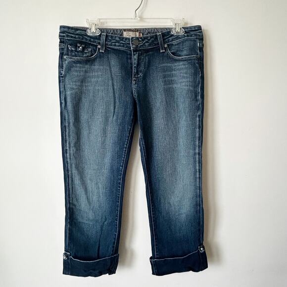 Paige Curson Cropped Jeans Size 32/14 Made in USA Vintage Y2K Low Rise Denim - Picture 1 of 8